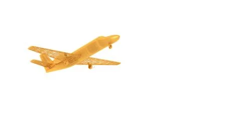 3d rendering of a wired object in yellow on white Illustrazione stock
