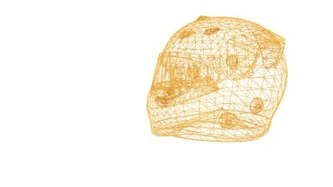 3d rendering of a wired object in yellow on white Stock Illustration