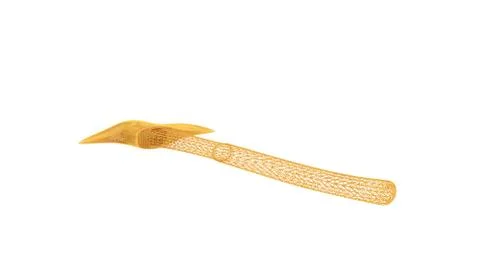 3d rendering of a wired object in yellow on white Stock Illustration