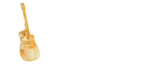 3d rendering of a wired object in yellow on white Stock Illustration