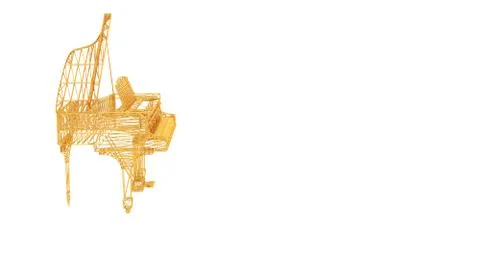 3d rendering of a wired object in yellow on white Stock Illustration