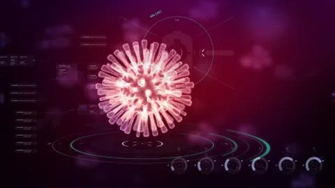 3D Rendering wireframe virus for Covid-19 Coronavirus outbreak concept,  with Stock Illustration