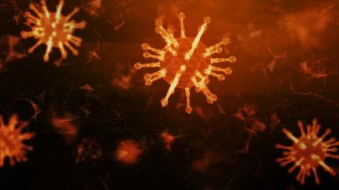 3D Rendering wireframe virus for Covid-19 Coronavirus outbreak concept,  viru Illustrazione stock