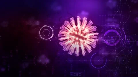 3D Rendering wireframe virus for Covid-19 Coronavirus outbreak concept,  with 스톡 일러스트