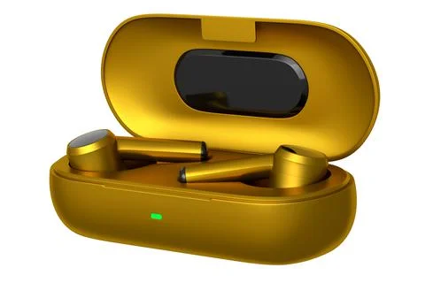 3D rendering of wireless earphones for workouts or listening streaming servicess Stock Illustration