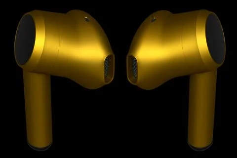 3D rendering of wireless earphones for workouts or listening streaming servicess Stock Illustration