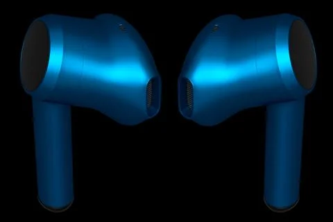 3D rendering of wireless earphones for workouts or listening streaming servicess 스톡 일러스트