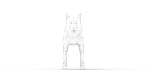 3d rendering of a wolf polygon isolated in white studio background Stock Illustration