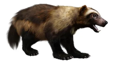 3D Rendering Wolverine on White Stock Illustration
