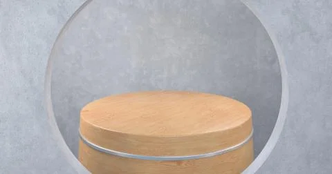 3d rendering of wood podium. Stock Illustration