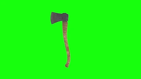 3D rendering of a woodcutter's axe on green background Stock-Footage 303860238