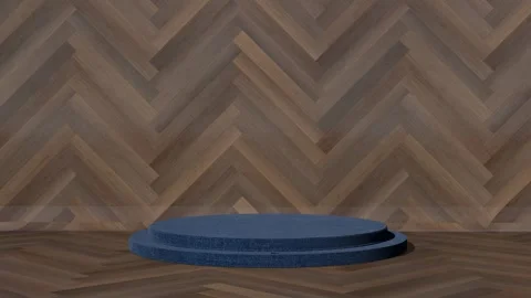 3d rendering of wooden background with podium. Stock Footage 260776252