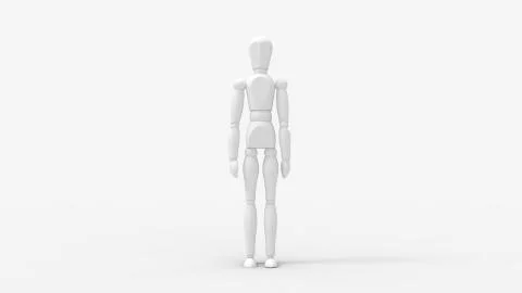 3d rendering of a wooden dummy doll isolated in studio background 스톡 일러스트