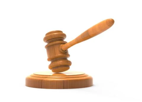 3d rendering wooden gavel model Illustrazione stock