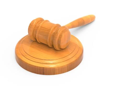 3d rendering wooden gavel model Stock Illustration