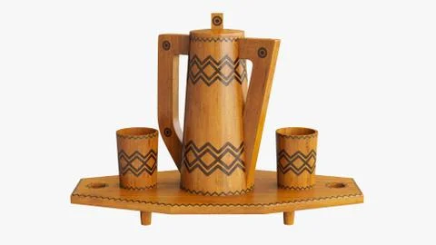 3D rendering of wooden jug Stock Illustration
