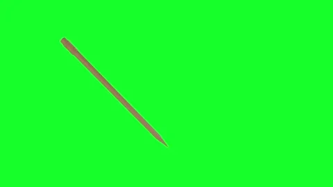 3D rendering of a wooden pencil rotating against a green background Stock-Footage 285354954