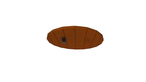 3D rendering of a wooden shield with a round turquoise emblem Stock-Footage 285060662