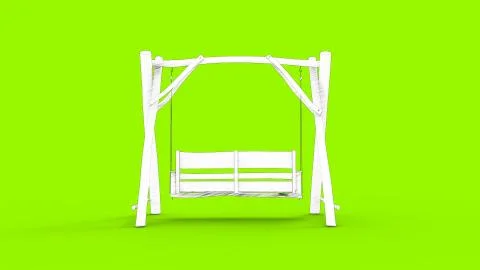 3d rendering of a wooden swing bench isolated in studio background Stock Illustration