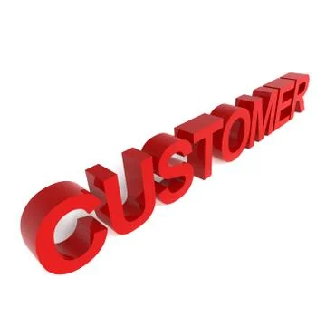3D rendering word - CUSTOMER Ilustración de archivo