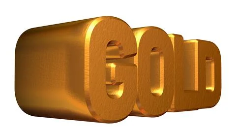 3D Rendering of the Word Gold. Stock Illustration