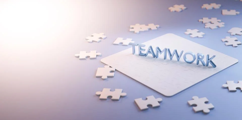3d rendering The word teamwork Stock Illustration