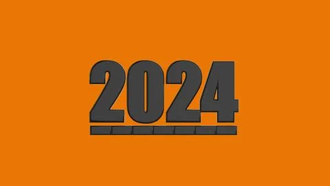 3d rendering of  wording 2024 with nice backbround view Stock Illustration
