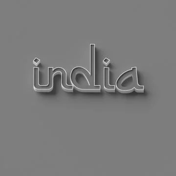 3D RENDERING WORDS "india" Ilustração Stock
