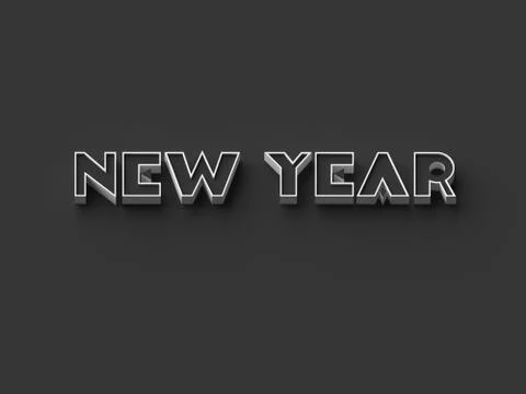 3D RENDERING WORDS 'NEW YEAR' Stock Illustration
