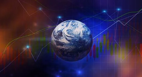 The 3d rendering world business background for business content. Stock Illustration
