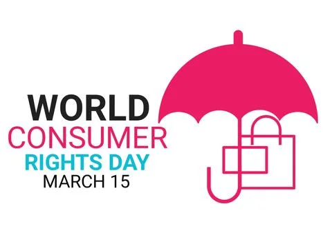 3D rendering World consumer rights day 스톡 일러스트