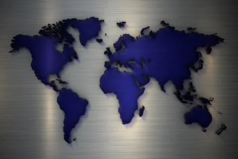 3D rendering world map close up Stock Illustration