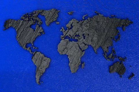 3D rendering world map close up Stock Illustration