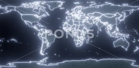 3d rendering. World map of the planet earth. Matermki and countries in ...