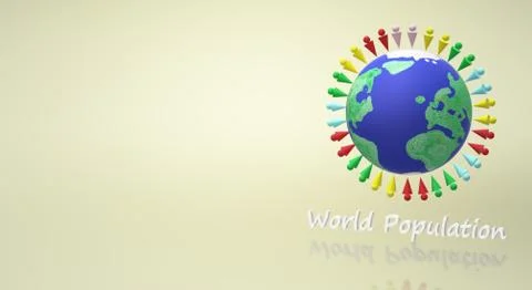 3d rendering for world population day  content.. Illustrazione stock