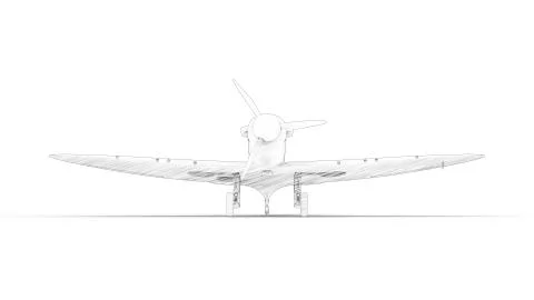 3d rendering of a world war two fighter airplane isolated in white background Illustrazione stock
