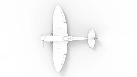3d rendering of a world war two fighter airplane isolated in white background Illustrazione stock