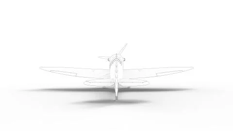 3d rendering of a world war two fighter airplane isolated in white background Illustrazione stock