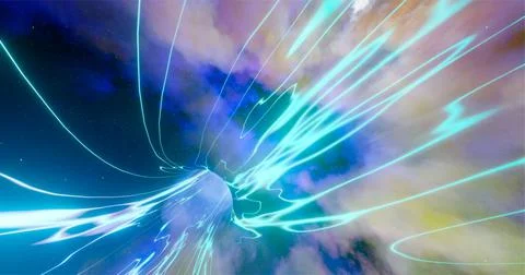 3D rendering. Wormhole in time and space. Movement at the speed of light. Abs Stock Illustration