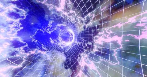 3D rendering. Wormhole in time and space. Movement at the speed of light. Abs Stock Illustration