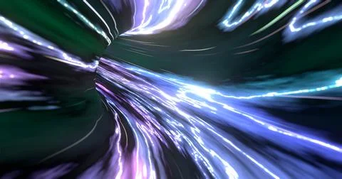 3D rendering. Wormhole in time and space. Movement at the speed of light. Abs Stock Illustration