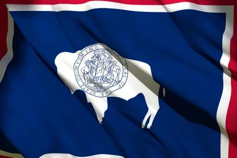 3d rendering of Wyoming State flag Stock Illustration
