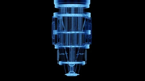 3d rendering x-ray quantum computer machine isolated on black 4k footage Stock Footage 327641588