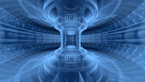 3d rendering x-ray smr or small modular nuclear fusion reactor core chamber insi Stock Footage 328445444