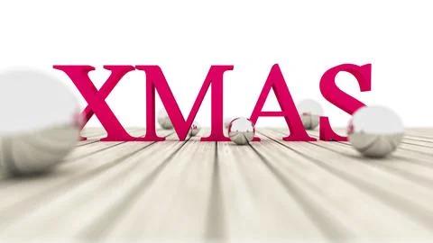 3d rendering of a xmas sign with silver balls Stock Illustration