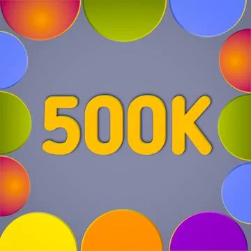 3d rendering yellow 500k text isolated on background Stock-Illustration