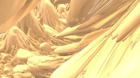 3d rendering yellow liquid morphing reflective surface motion background. Stock Footage 131155498