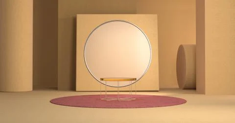 3d rendering of yellow podium. Stock Illustration