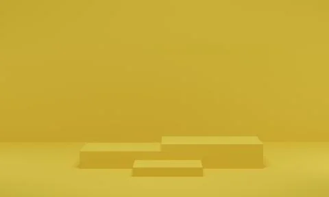 3D rendering. Yellow scene geometric shape podium stage for product promotion Stock Illustration