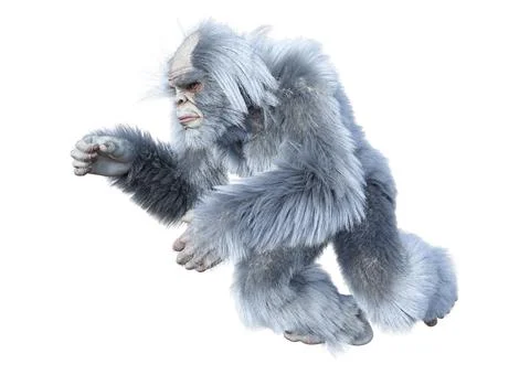 3D Rendering Yeti on White Stock Illustration